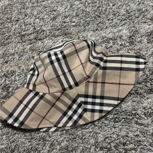 Burberry Beige and Black Checkered Hat